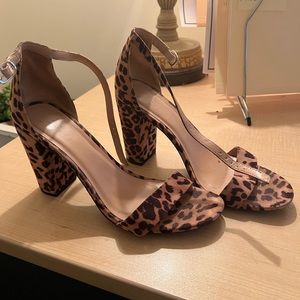 Leopard print block heels